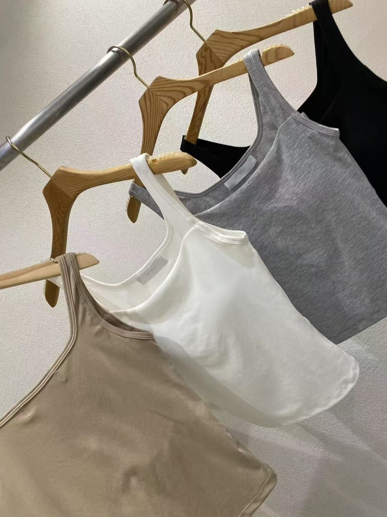芭蕾風肩帶背心小可愛 胸墊固定