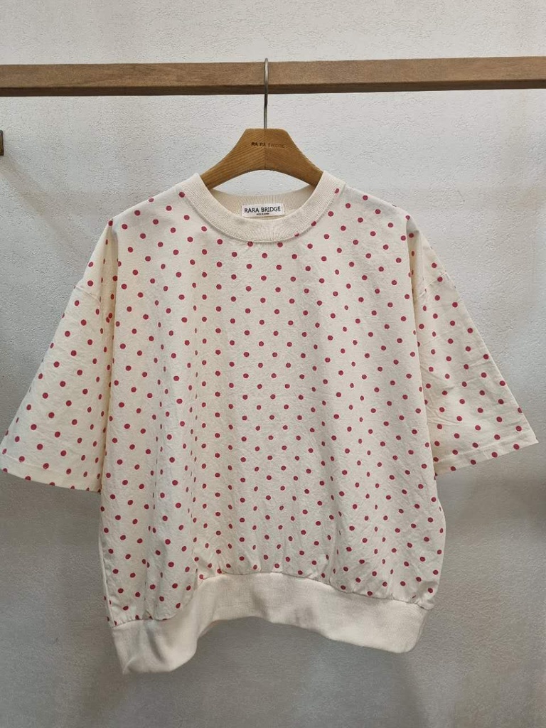 圓領彩色圓點點短袖上衣