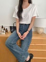 超舒服寬領長版簡約質感T