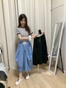 高質感設計款空氣感全鬆緊口袋褲裙