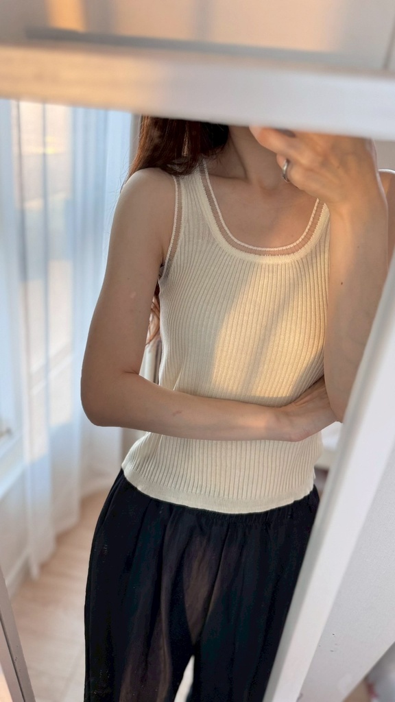 推薦款軟彈美美滾邊百搭背心