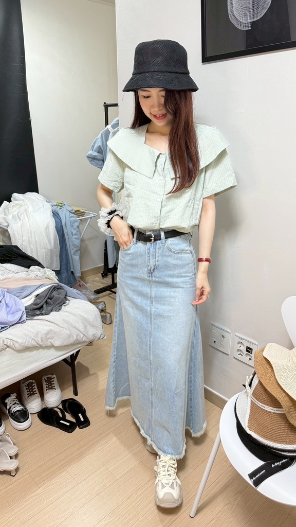 立體紋路條紋翻領短袖襯衫