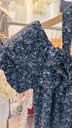 高質感滑涼棉可拉一字碎花超美上衣(附綁帶)