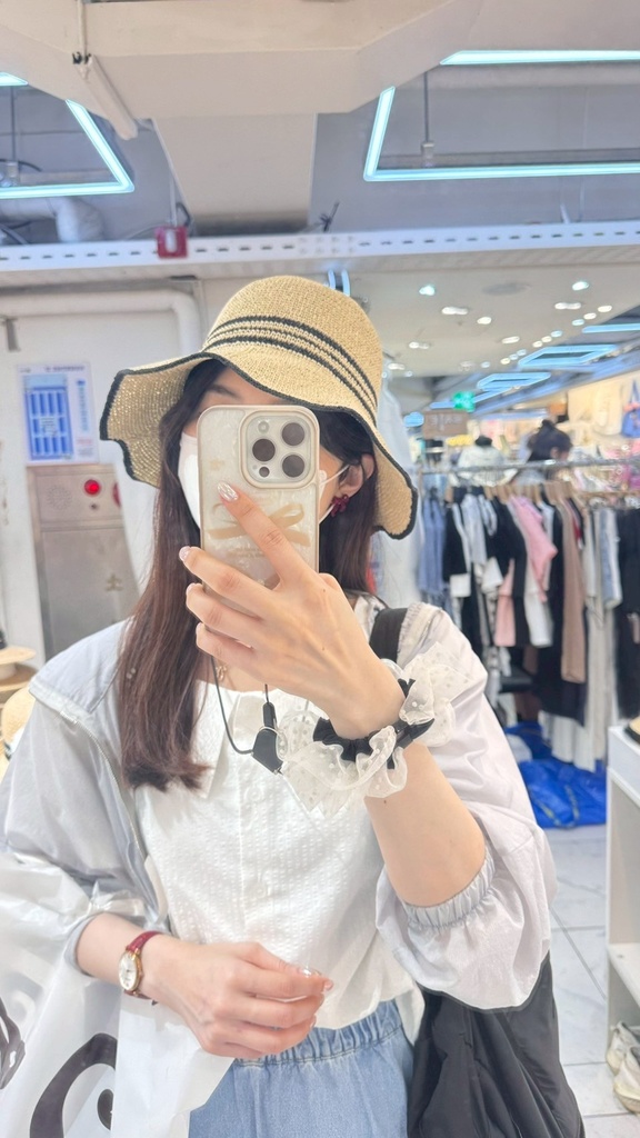 可調頭圍撞色感夏日防曬草帽