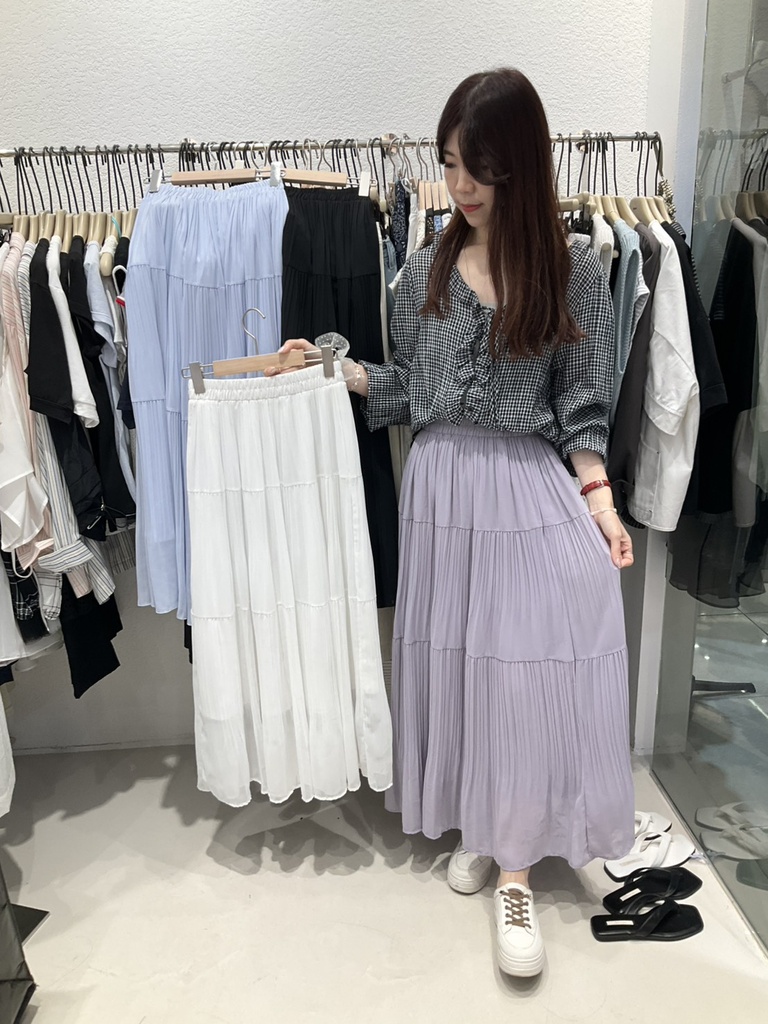 直紋蛋糕魚尾長裙