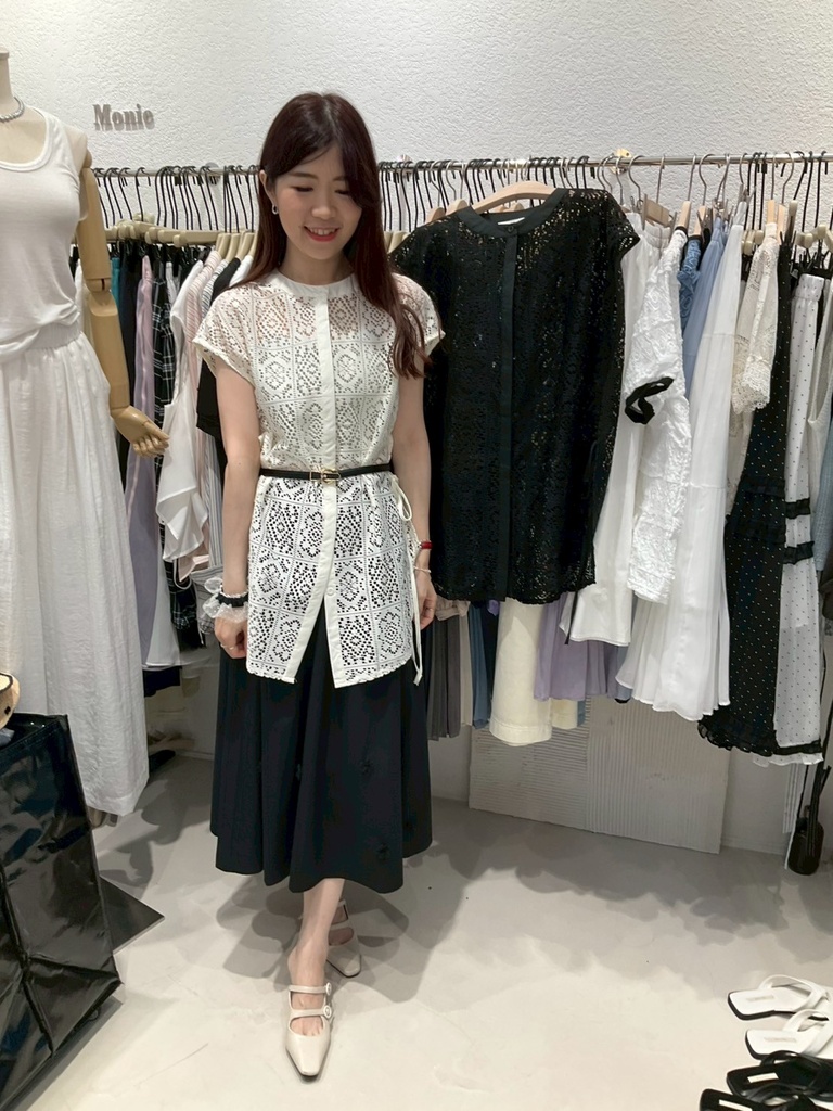 窗花蕾絲綁帶背心