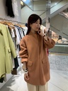 羊毛100%可立領少女的手工大衣