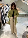 羊毛100%可立領少女的手工大衣