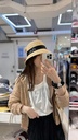 英字百搭夏日防曬抗UV草帽