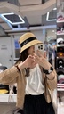 英字百搭夏日防曬抗UV草帽