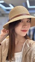 抗UV防曬時尚感皮帶草帽