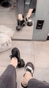 推薦款兩穿軟底厚底跟皮鞋前2.5後5cm