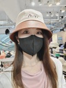 英文刺繡棉質拼接皮革高質感秋冬漁夫帽