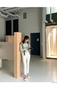 刻字銀釦全鬆緊抽鬚牛仔褲