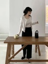 蕾絲滾邊薄棉背心外套set