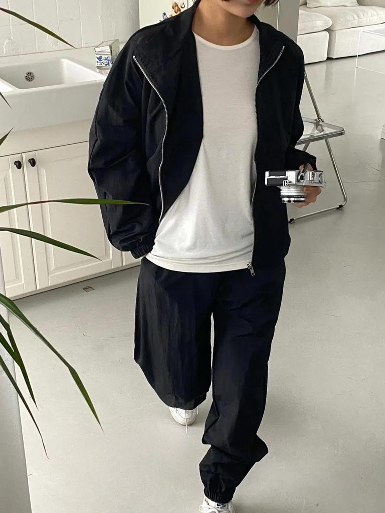 高質感特價立領側拉鍊口袋抽繩縮腰防風外套