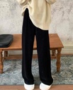 全鬆緊雙口袋垂墜感顯瘦長褲