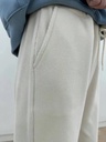全鬆緊綁帶口袋加絨寬褲