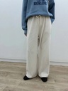 全鬆緊綁帶口袋加絨寬褲
