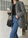 高質感10%羊毛毛尼中長版西裝外套