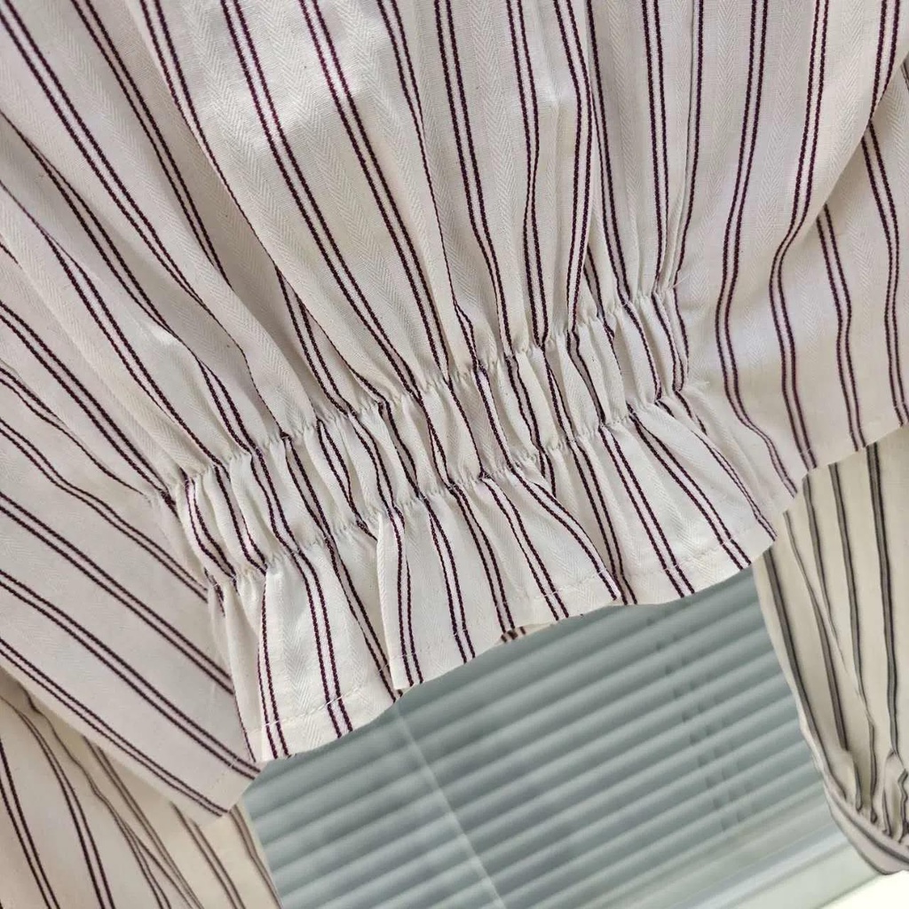 高質感特價學院風蝴蝶結綁帶線條短版上衣