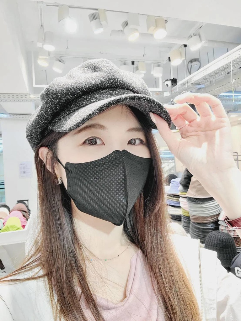 混色織紋秋冬感百搭報童帽
