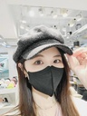 混色織紋秋冬感百搭報童帽