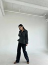 已摺 超推高質感設計款側扣兩穿直條紋襯衫