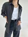 已摺 超推高質感設計款側扣兩穿直條紋襯衫