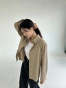 已摺 超推高質感設計款側扣兩穿直條紋襯衫