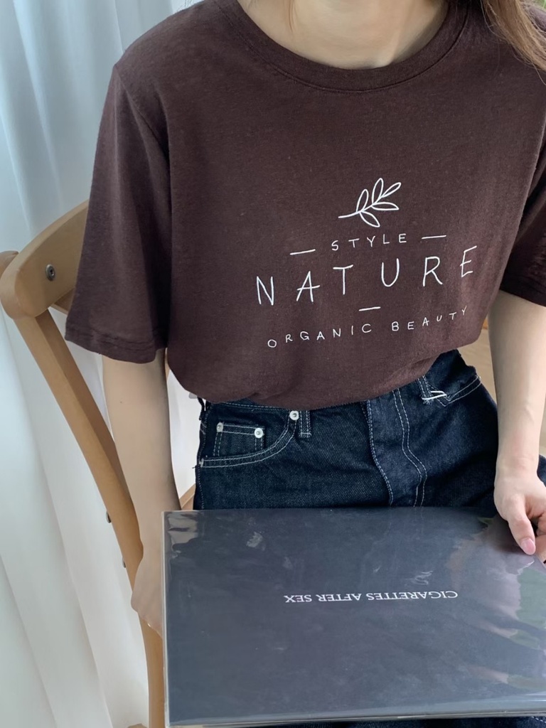 NATURE字母棉質上衣