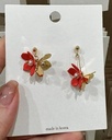 不對稱立體花花耳環