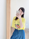 V領木瓜水果棉T