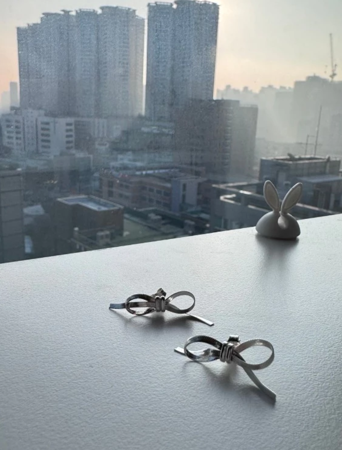 925純銀蝴蝶結超美耳環