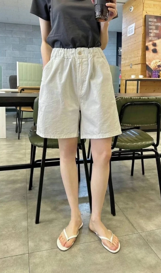 高質感全鬆緊百搭休閒口袋短褲