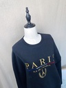 刺繡PARIS麥穗巴黎鐵塔內刷毛大學T