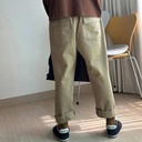 高質感推薦全鬆緊大口袋挺版男友褲