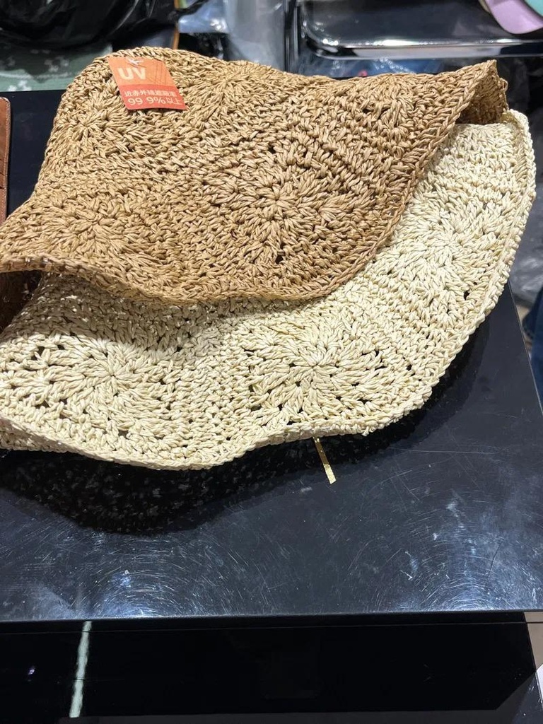抗UV防曬遮陽度假草帽(陸製)