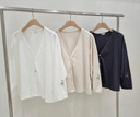 高質感特價超舒服純棉可愛手袖撞色鈕扣外