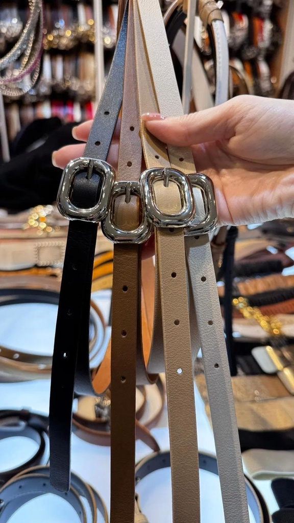 真皮方形金屬皮帶