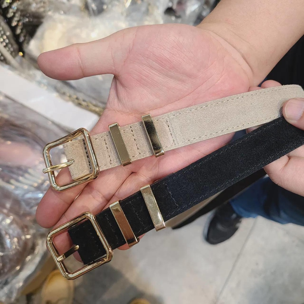 推薦款真皮麂皮寬版皮帶