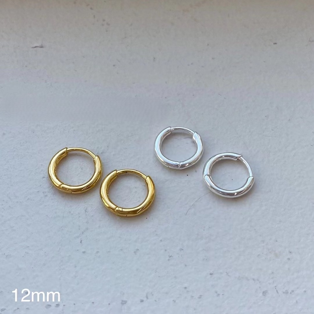 12MM簡約環形耳環(925純銀)