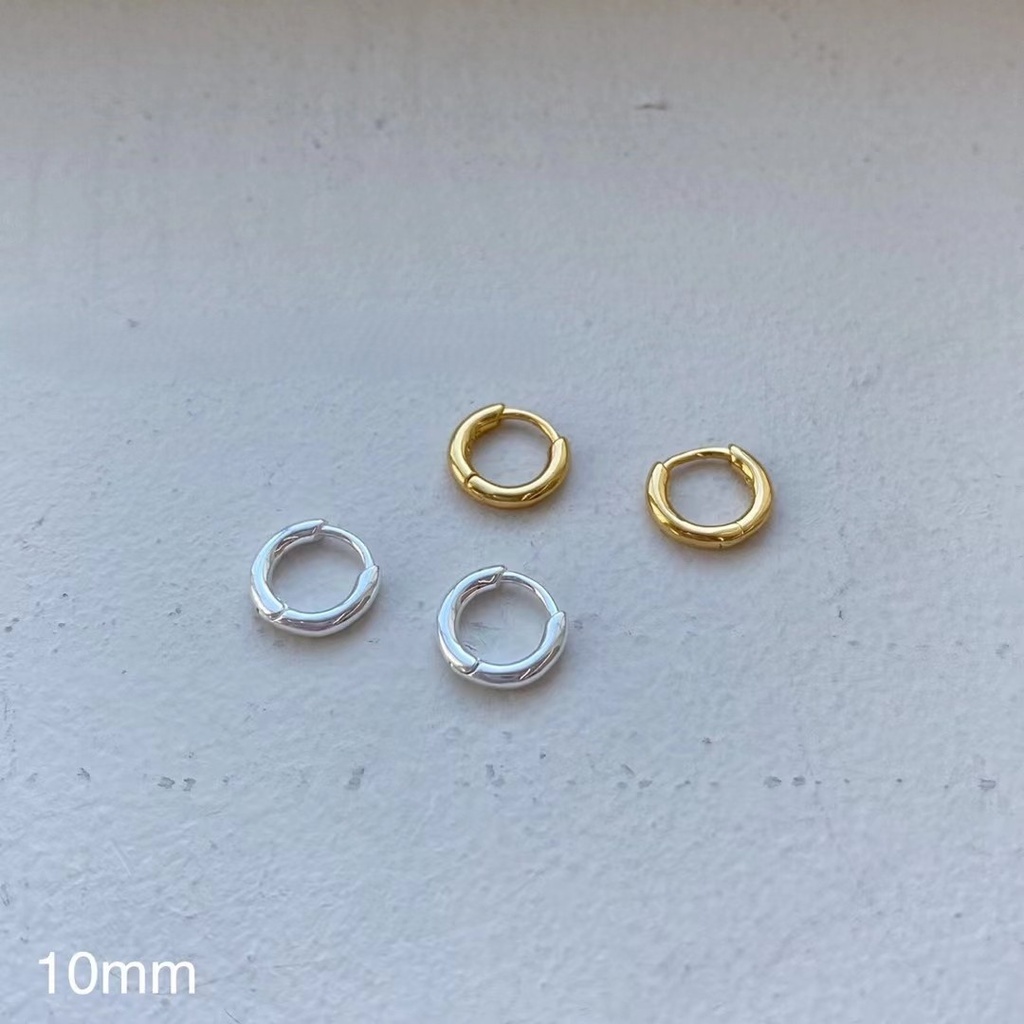 10MM簡約環形耳環(925純銀)