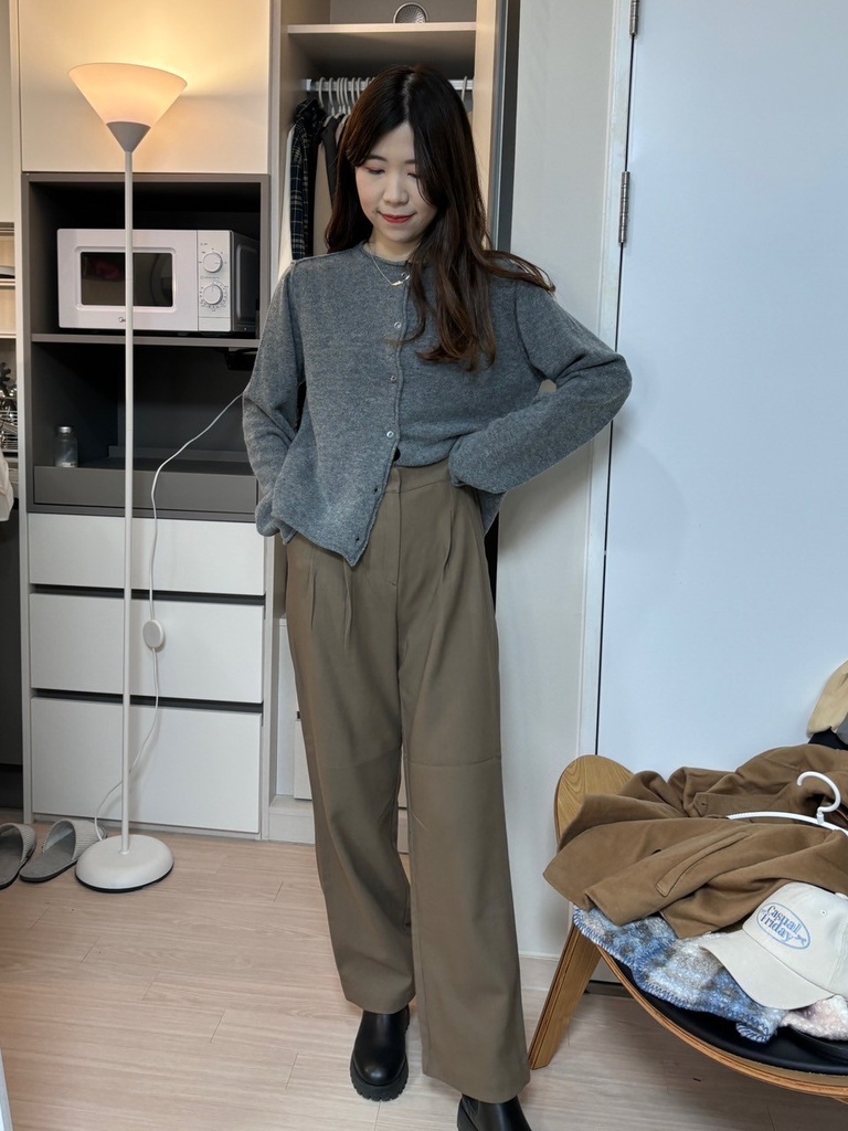 高質感秋冬色挺版西裝寬褲