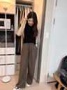 彈力百搭素色薄針織背心