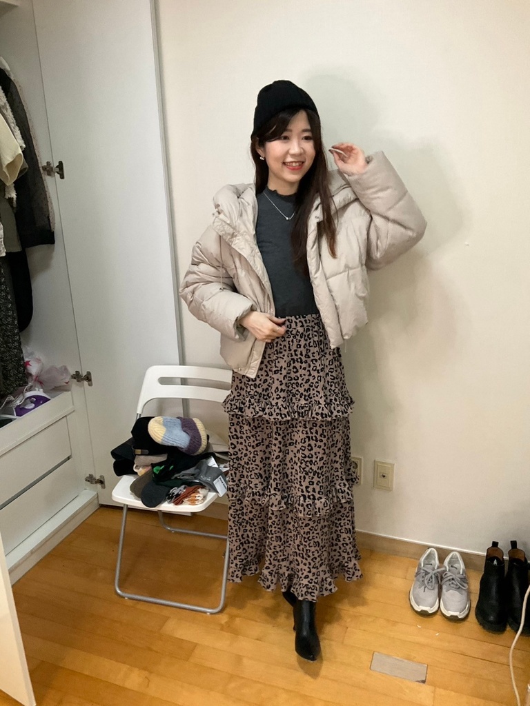 全鬆緊超舒服燈芯絨雙口袋蛋糕長裙