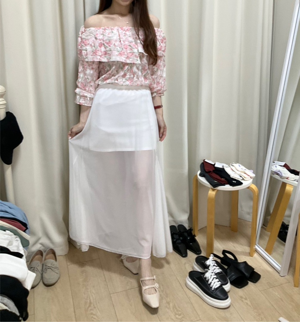 全鬆緊高級超美魚尾感細緻長紗裙