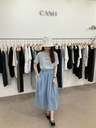 夏日清爽鬆緊牛仔長裙