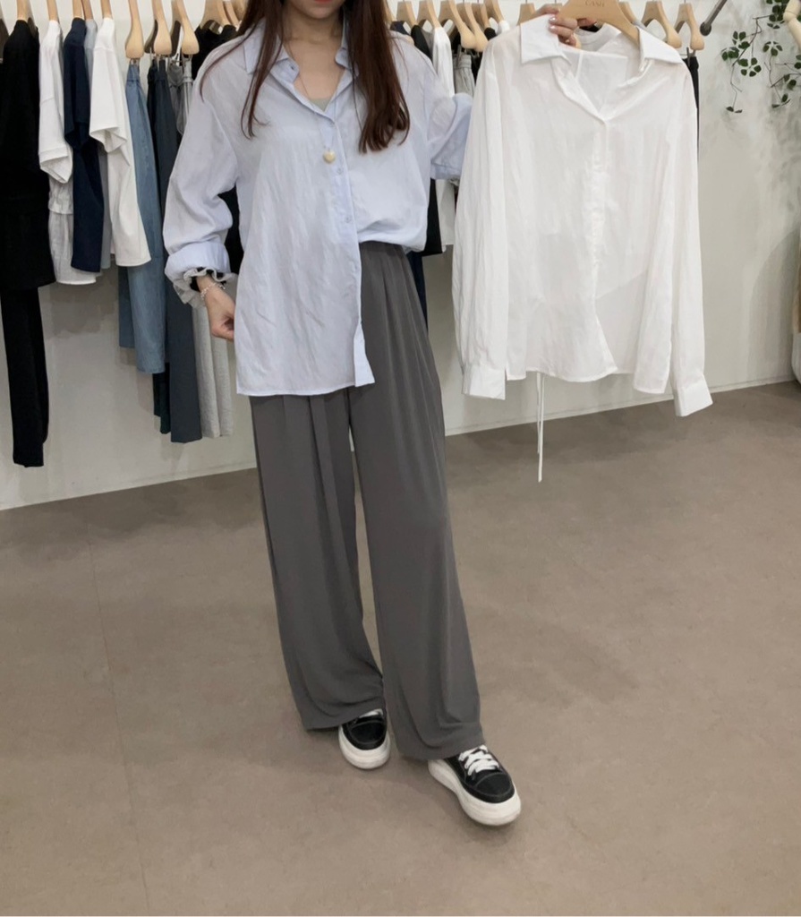 前長後短綁帶氣質襯衫