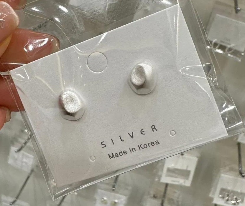 925純銀簡約質感不規則蛋型耳環